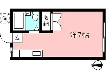 ハイムイシイ(ワンルーム/1階)の間取り写真