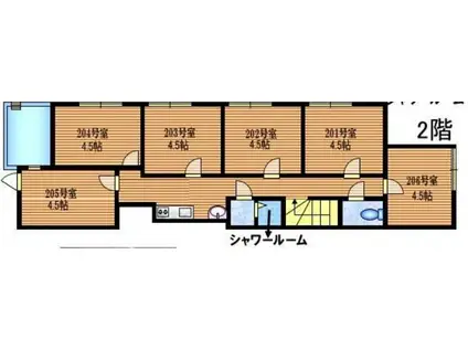 クロスホーム西大泉III(ワンルーム/2階)の間取り写真