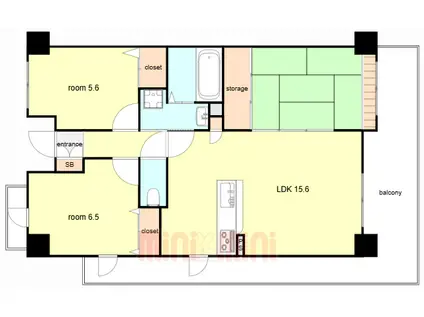 コスモ武庫川公園(3LDK/8階)の間取り写真