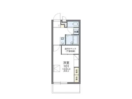 レオパレスグリーンパークアオキ(1K/2階)の間取り写真