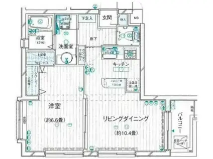 プレール・ドゥーク新中野(1LDK/2階)の間取り写真