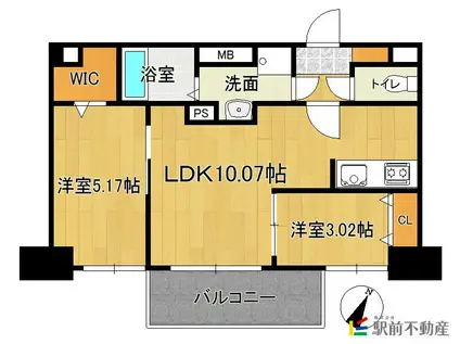 MODERN PALAZZO 天神AXI(2LDK/10階)の間取り写真
