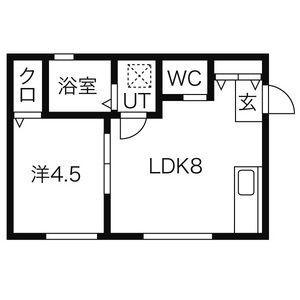 I.S.E(1LDK/2階)の間取り写真
