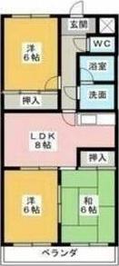 ハイツさんで(3DK/3階)の間取り写真