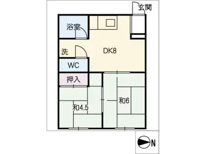 信成ビル(2DK/2階)の間取り写真