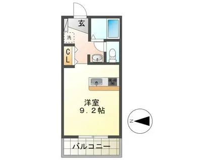 MONOLITH COURT(ワンルーム/3階)の間取り写真