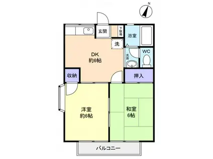 ウィステリア志津(2DK/2階)の間取り写真