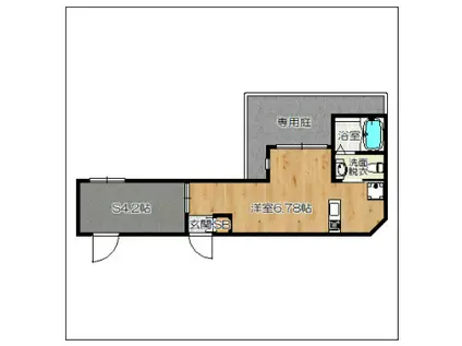 ガレット南福岡(ワンルーム/2階)の間取り写真