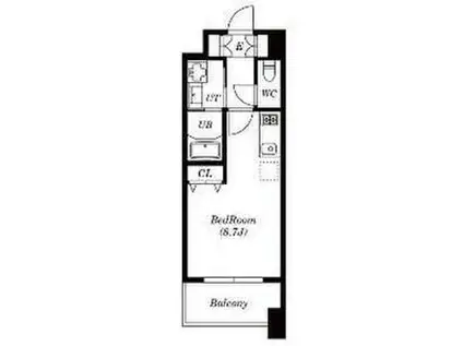 ラヴィアンローズ(ワンルーム/11階)の間取り写真