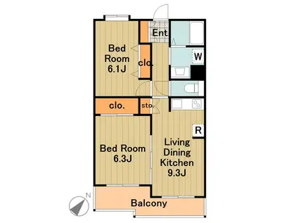 PLENDY-HILLS高幡不動(2LDK/3階)の間取り写真