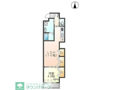 ミカーサ八木町(1LDK/9階)の間取り写真