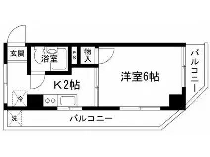 エムズハウス宇品神田(1K/4階)の間取り写真