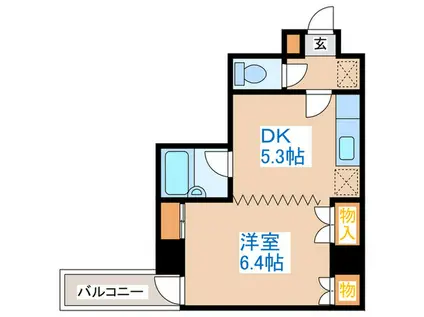 クィーンズ山の手(1DK/3階)の間取り写真