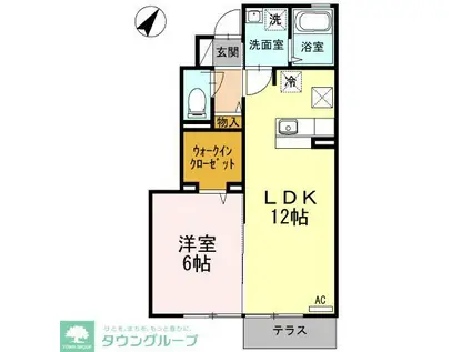 ソレアード(1LDK/1階)の間取り写真