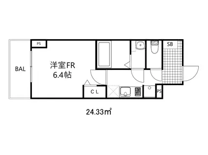 クレストタップディータ神戸西パークフロント(1K/2階)の間取り写真