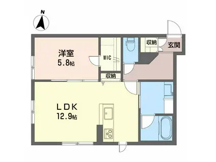 シャーメゾン 莉I(1LDK/1階)の間取り写真