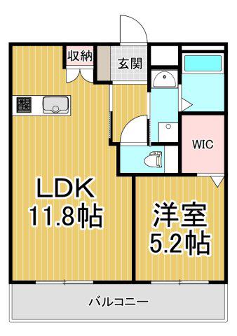 MICAELENOKURAKUEN(1LDK/1階)の間取り写真