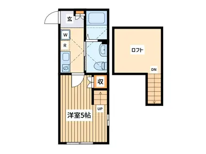 ブルームメゾン北里(1K/1階)の間取り写真