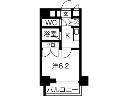 スパシエレジデンスファースト(1K/3階)の間取り写真