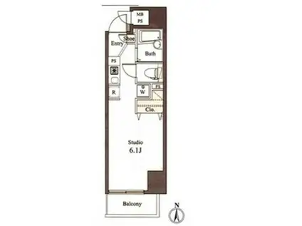 メトロステージ中目黒I(ワンルーム/11階)の間取り写真