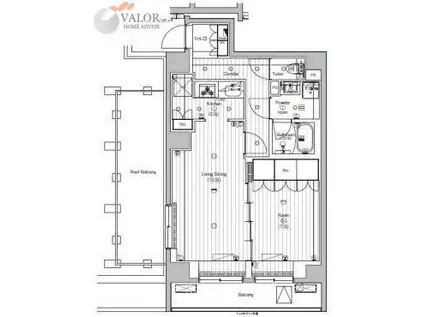 プレミアムキューブ大森TROIS(1LDK/3階)の間取り写真