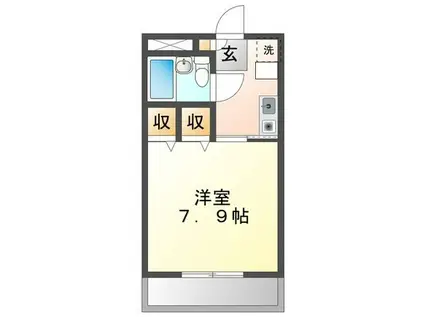 ドミトリー南大高(1K/2階)の間取り写真