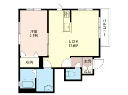 エスポワールB(1LDK/1階)の間取り写真