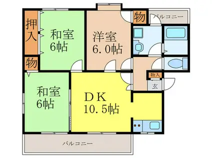 エスポワール前川(3DK/1階)の間取り写真