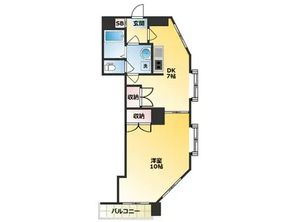 パインヒルガーデン(1DK/4階)の間取り写真