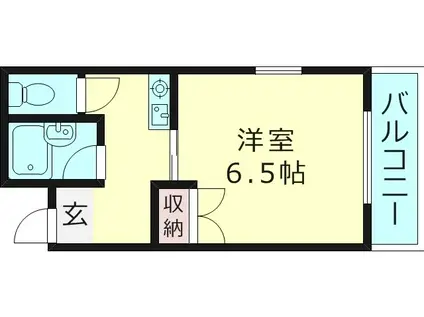 ルベール公園前(1K/6階)の間取り写真