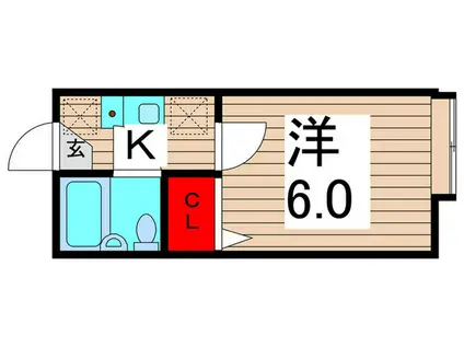 シャンブル綾瀬I(1K/1階)の間取り写真