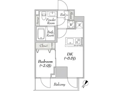 ルミーク北品川(1DK/6階)の間取り写真