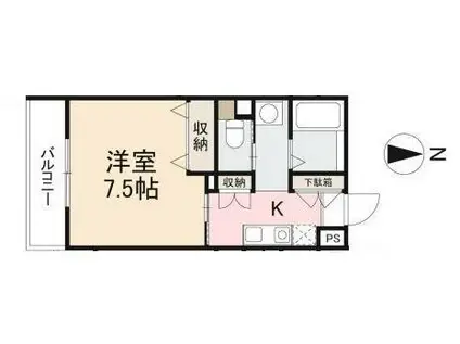 フジハタビル(1K/1階)の間取り写真