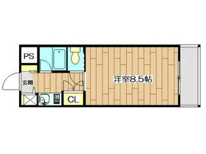 フレンズハイム光栄(1K/3階)の間取り写真