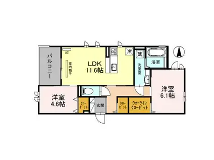 ラーク菅ノ口(2LDK/3階)の間取り写真