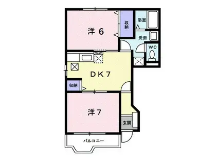 メゾン・ド・エスペランスI番館(2DK/1階)の間取り写真