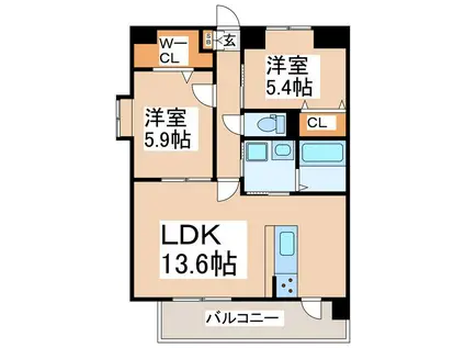 グレイスピアII(2LDK/8階)の間取り写真