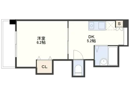 ウォーターフロント出島(1DK/6階)の間取り写真