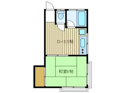 泉幸荘(1DK/2階)の間取り写真