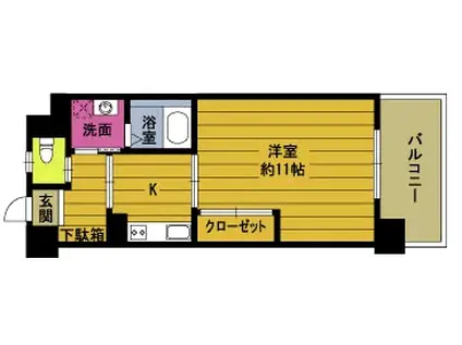 RINT5(1K/7階)の間取り写真