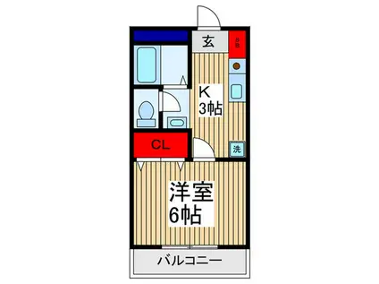 ピュアレスト(1K/1階)の間取り写真