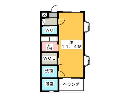 ハピネス・Y(ワンルーム/3階)の間取り写真