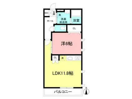 FELICIA(1LDK/2階)の間取り写真