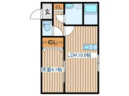 WISTERIA森林公園(1LDK/2階)の間取り写真
