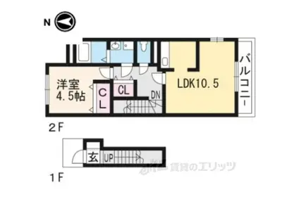 グレーシア(1LDK/2階)の間取り写真