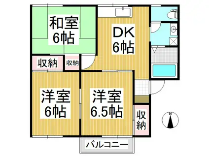 アトゥレ北堀(3DK/2階)の間取り写真