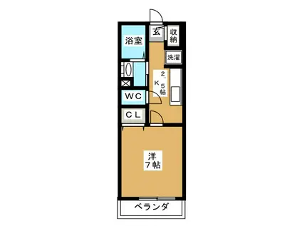 ルーチェ(1K/1階)の間取り写真