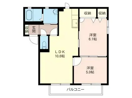 グリーンスイス(2LDK/2階)の間取り写真