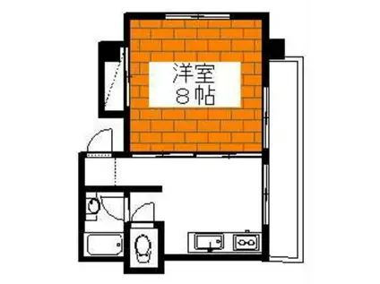 広島屋ビル(1DK/3階)の間取り写真