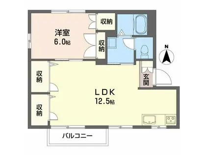 フレグランス瀬戸見 B棟(1LDK/2階)の間取り写真